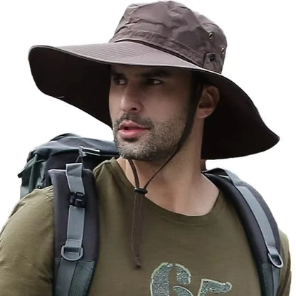 Men's UV Protection Wide Brim Sun Hat – Outdoor Fishing & Hiking Cap