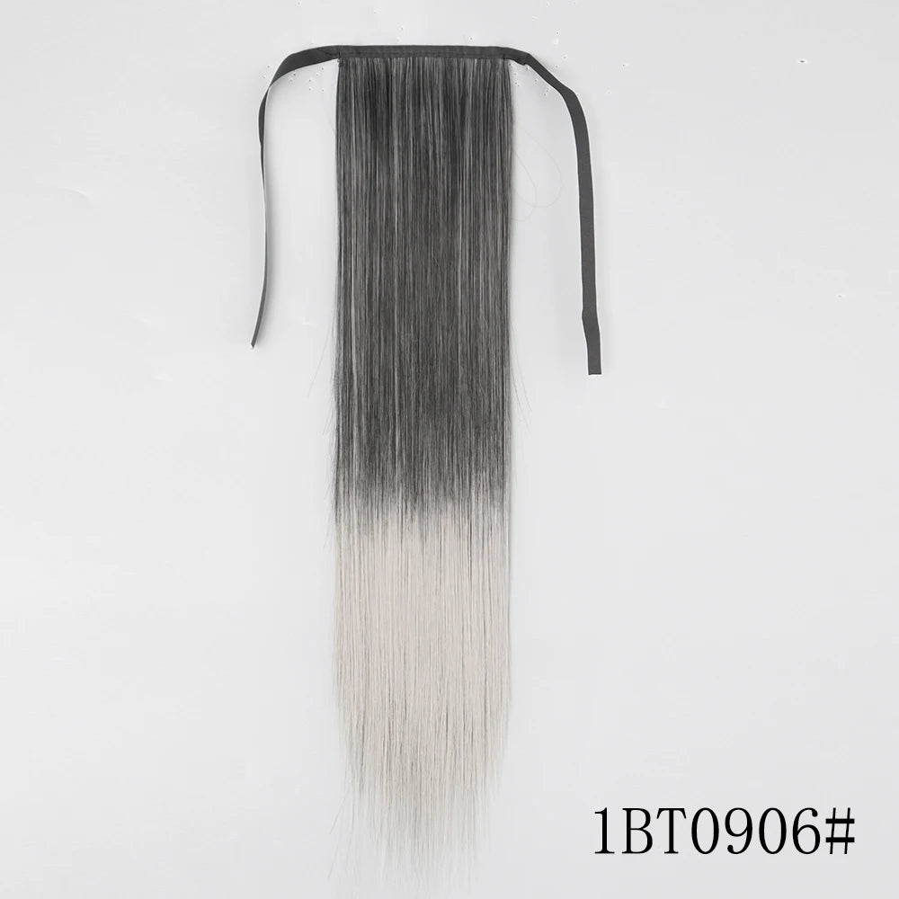 Wrap Around Ponytail Extension – Long Straight Synthetic Clip-In