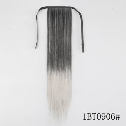 Wrap Around Ponytail Extension – Long Straight Synthetic Clip-In