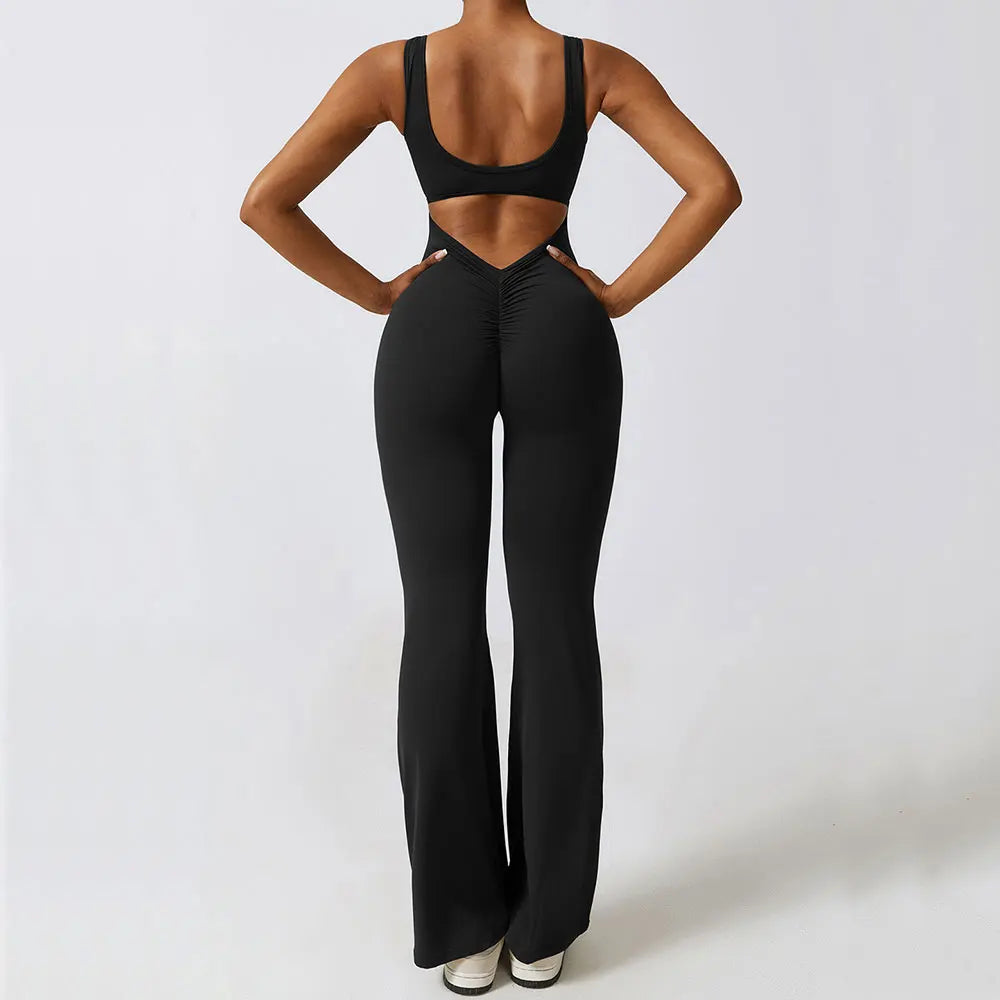 Women's Yoga Jumpsuit – Stretch Flare Fitness Romper