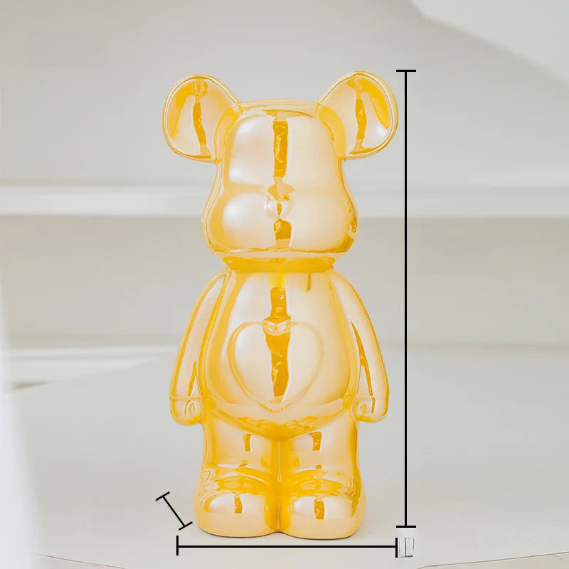 17 27 Cm Aesthetic Bear Brick Ceramic Statue Teddy Decor Action Figure Sculptures Ornament Room Home