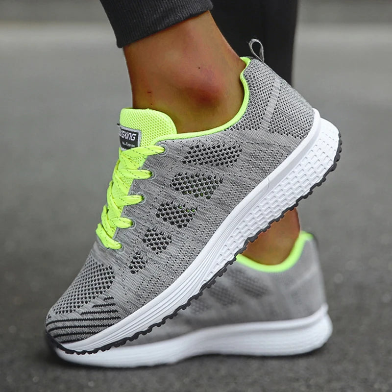 Women's Mesh Sneakers – Breathable Lace-Up Tennis Trainers