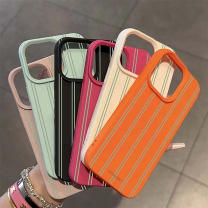 Green Stripe Lichee Pattern Phone Case Iphone 17 16 15 14 13 12 11 Pro Max Xs X Xr Plus 16e