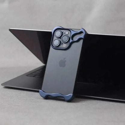 Irregular Metal Bumper Phone Case Iphone Air 13 14 15 16 17 18 Pro Max Plus Lens Film Protect Bare