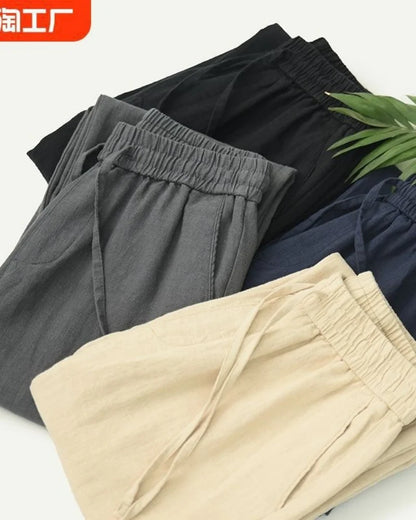 Men's Cotton Linen Casual Pants – Loose Fit Joggers