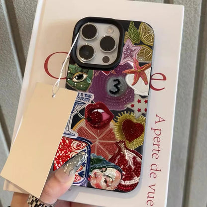 Retro Fruit Pattern Phone Case Iphone 17 Pro Max 16 15 14 13 12 11 16e X Xr Xs Plus Shockproof Soft