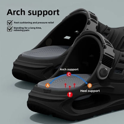 Men's Arch Support Clogs – Thick EVA Sole, Anti-Slip, Breathable