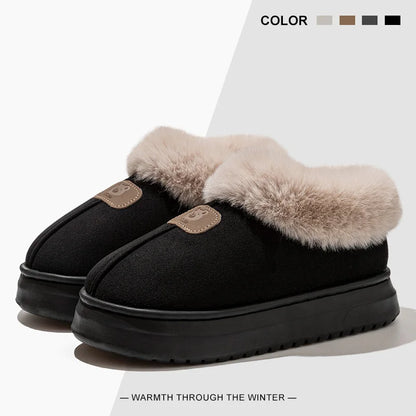 Fleece-Lined Winter Slippers – Ankle Booties for Men & Women