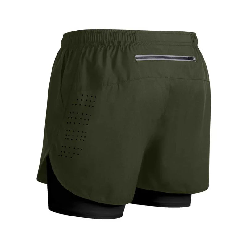 Men's Reflective Running Shorts – 2-in-1 Quick Dry Training Shorts