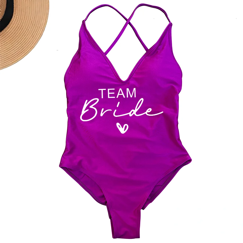 Team Bride One-Piece Swimsuit – Padded Bachelorette Bathing Suit