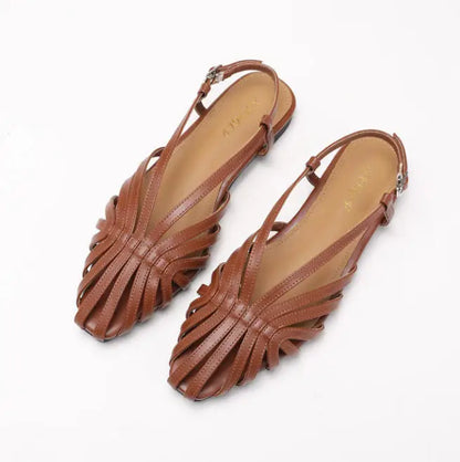 Women's Flat Sandals – Multi-Strap Cage Design Dress Shoes