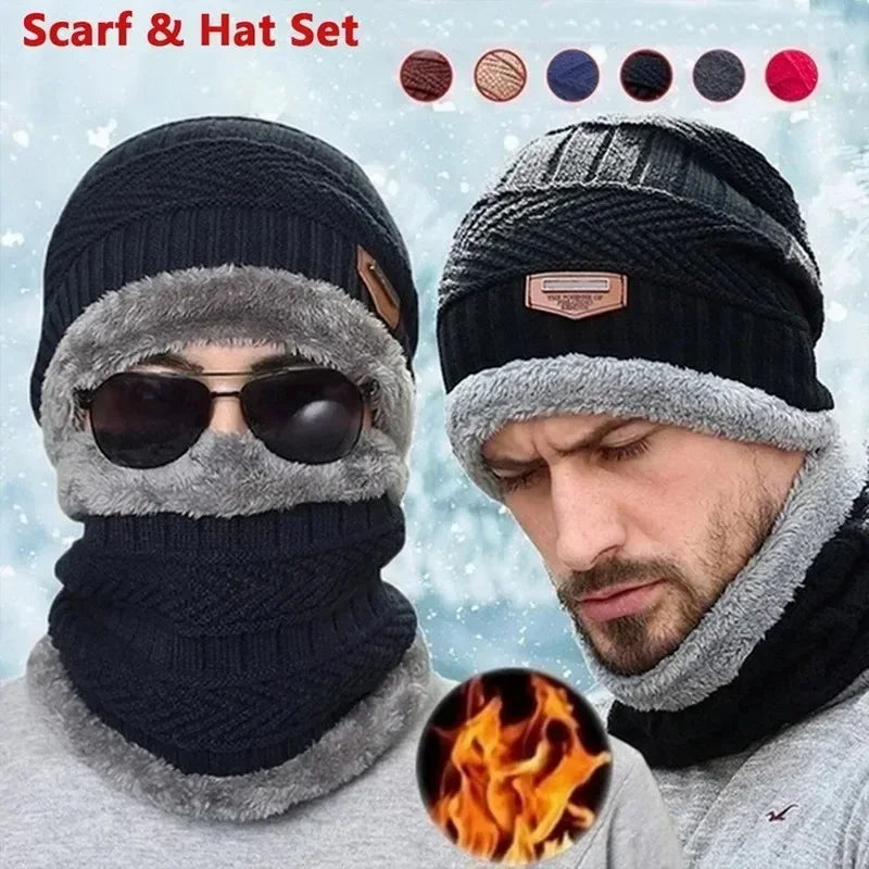 Winter Knit Beanie & Fleece Neck Gaiter Set