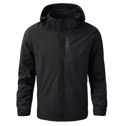 Men's Waterproof Hooded Jacket – Lightweight Windproof Outdoor Raincoat