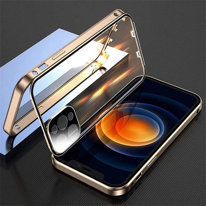 360 Metal Magnetic Double Sided Glass Cover Lens Protection Iphone16 14 15 Pro Max Iphone13 12 11