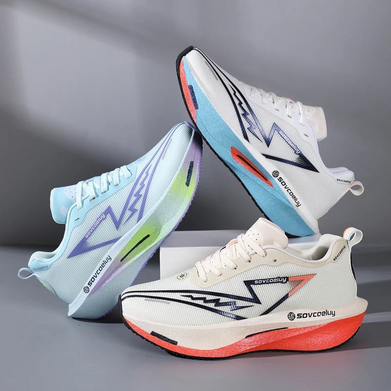 Carbon Plate Running Shoes – Non-Slip Shock-Absorbing Sports Sneakers