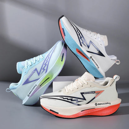 Carbon Plate Running Shoes – Non-Slip Shock-Absorbing Sports Sneakers
