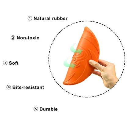 Dog Frisbee Rubber Flying Disc Toy – Bite-Resistant Outdoor Training Disc for Dogs