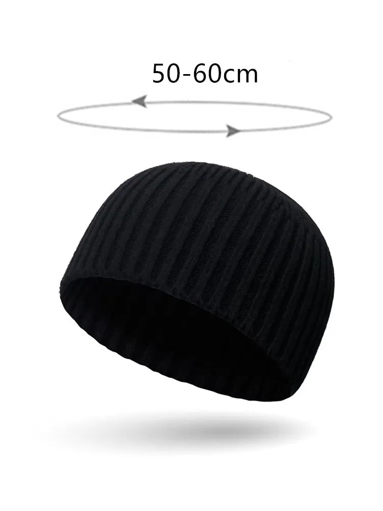 Ribbed Knit Beanie Hat Hip-Hop Style Warm Winter Skull Cap