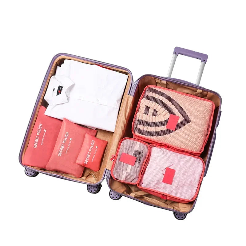6-Piece Travel Packing Cubes Set with Secret Pouches