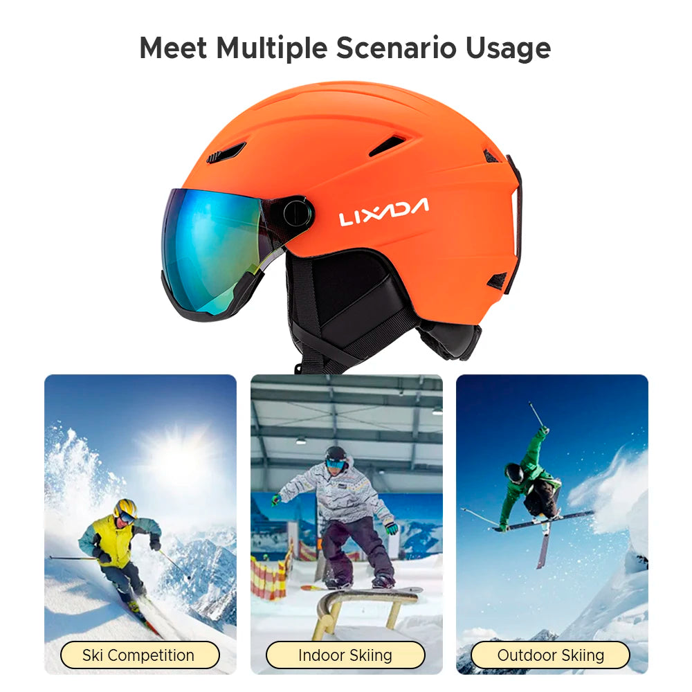 Ski Helmet with Integrated Visor Goggles – Lixada Men & Women