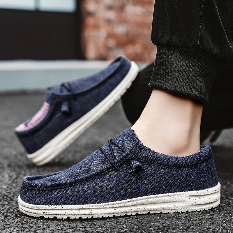 Men's Canvas Loafers | Breathable Casual Slip-On Walking Shoes