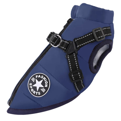 Dog Winter Jacket with Harness – Waterproof Warm Coat Vest