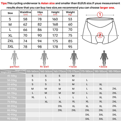 X-Tiger Men's 5D Gel Pad Cycling Underwear Shorts – MTB Road Bike