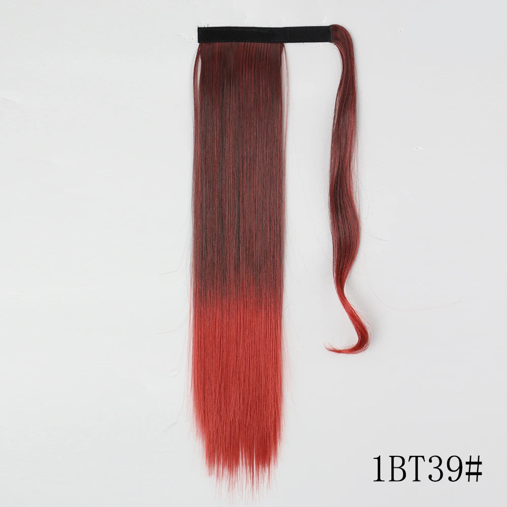 Wrap Around Ponytail Extension – Long Straight Synthetic Clip-In