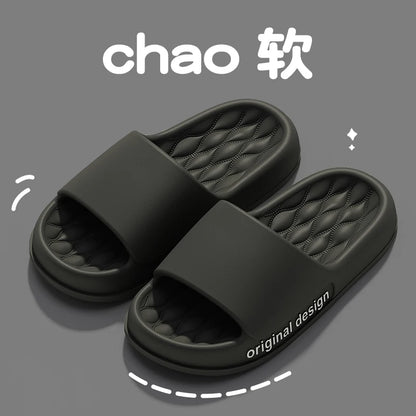 Men Trend Summer Slippers Soft Non-Slip Sole Cloud Sandals Home Beach Indoor Outdoor - Soft