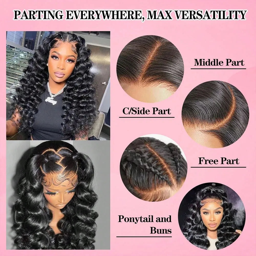 Deep Wave Lace Front Wig Human Hair – 13x4 13x6 Glueless, 200% Density