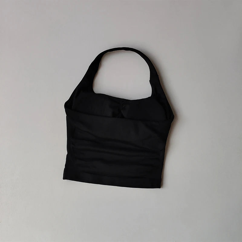 Halter Sports Bra for Women – Longline Shockproof Yoga Gym Top