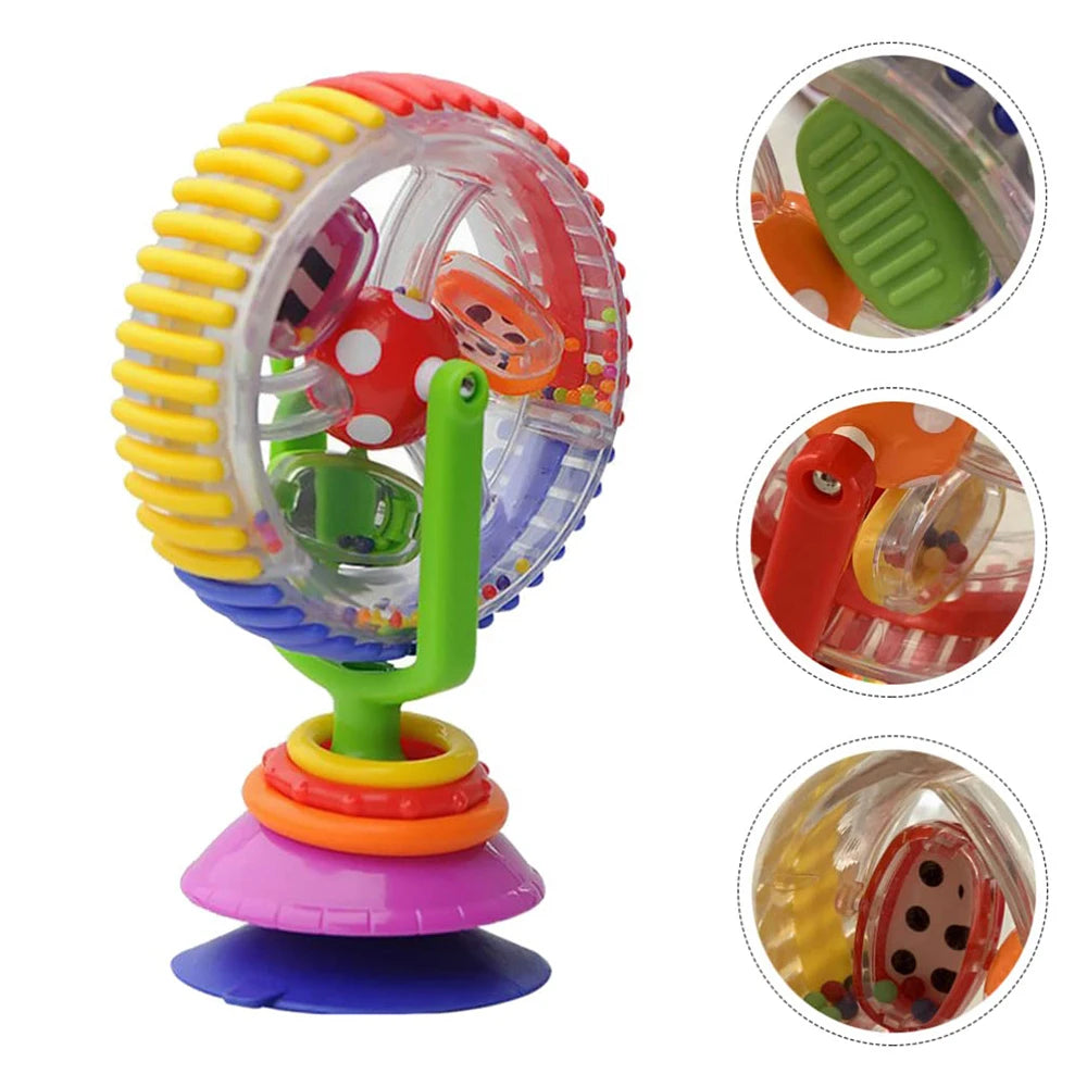 Baby Ferris Wheel Rattle Toy with Suction Cup – Highchair Sensory Toy