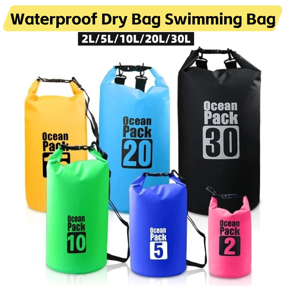 Waterproof Dry Bag 2L–30L – PVC Ocean Pack for Outdoor Sports