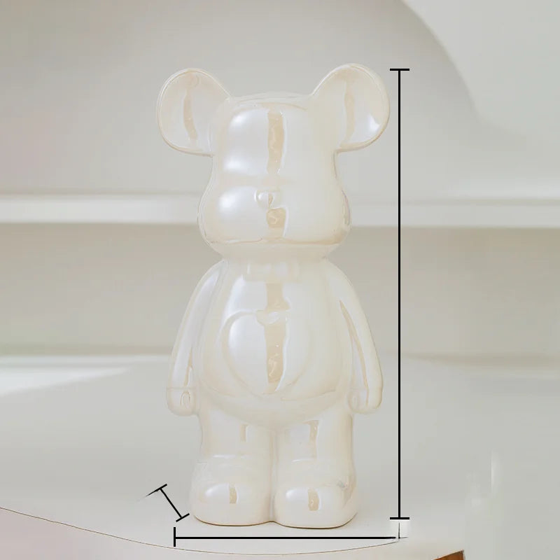 17 27 Cm Aesthetic Bear Brick Ceramic Statue Teddy Decor Action Figure Sculptures Ornament Room Home