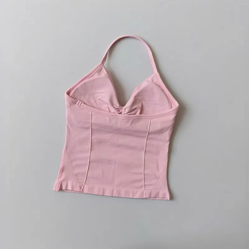 Women's Halter Neck Sports Bra & Shorts Set