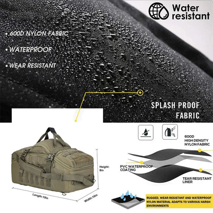 Tactical MOLLE Duffle Bag Backpack – 25L / 45L / 80L Outdoor Military Pack