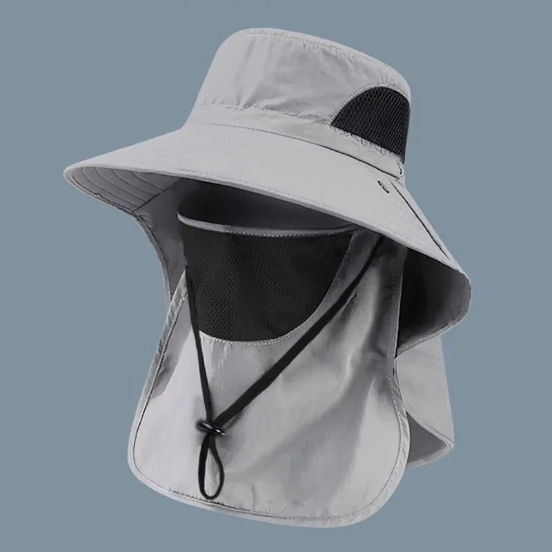 UV Protection Sun Hat with Face Cover – Unisex Outdoor Bucket Hat