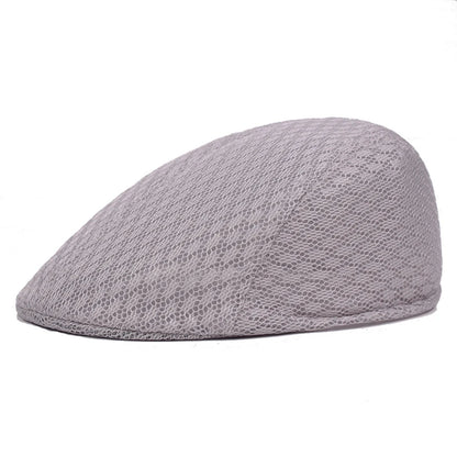 Mesh Beret Flat Cap – Unisex Breathable Newsboy Hat