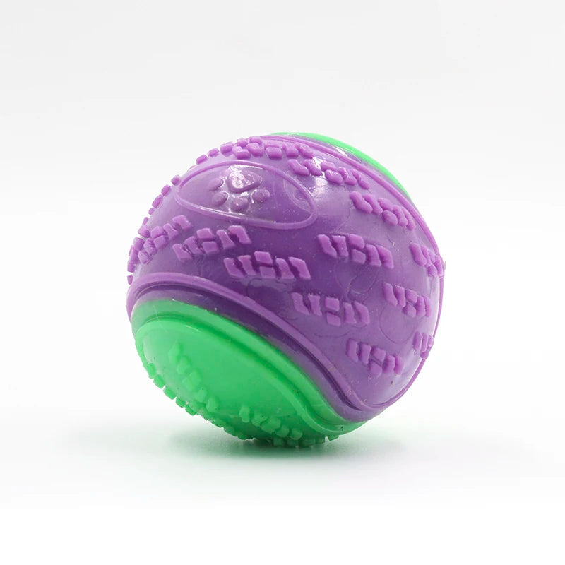 Dog Chew Ball Toy – Bite-Resistant Squeaky Silicone Teeth Cleaning