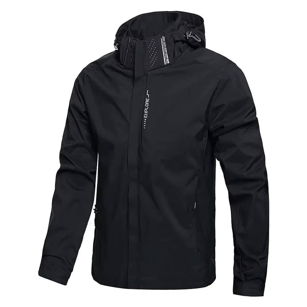 Waterproof Rain Jacket Men – Lightweight Hooded Windproof Outdoor Raincoat