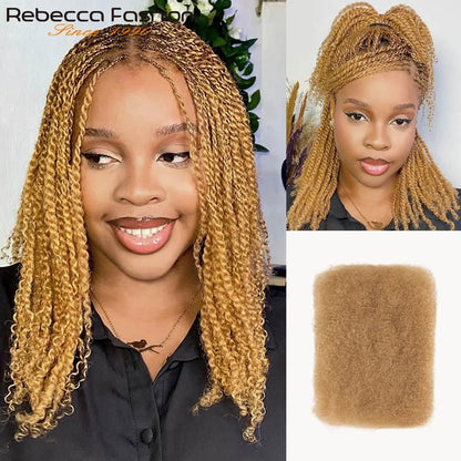 Afro Kinky Curly Bulk Human Hair Braiding Qvr Remy No Attachment - Soft