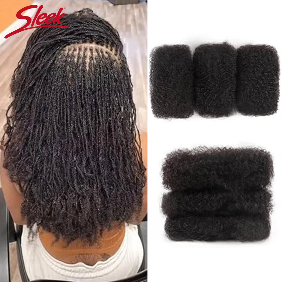 Sleek Afro Kinky Bulk Human Hair Braiding Twist Peruvian Qvr Remy Dreadlock Natural Color African