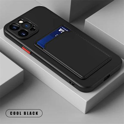 Luxury Soft Silicone Wallet Case Funda Iphone 17 Air 16 15 14 11 13 12 Pro Max Plus Card Holder Slot