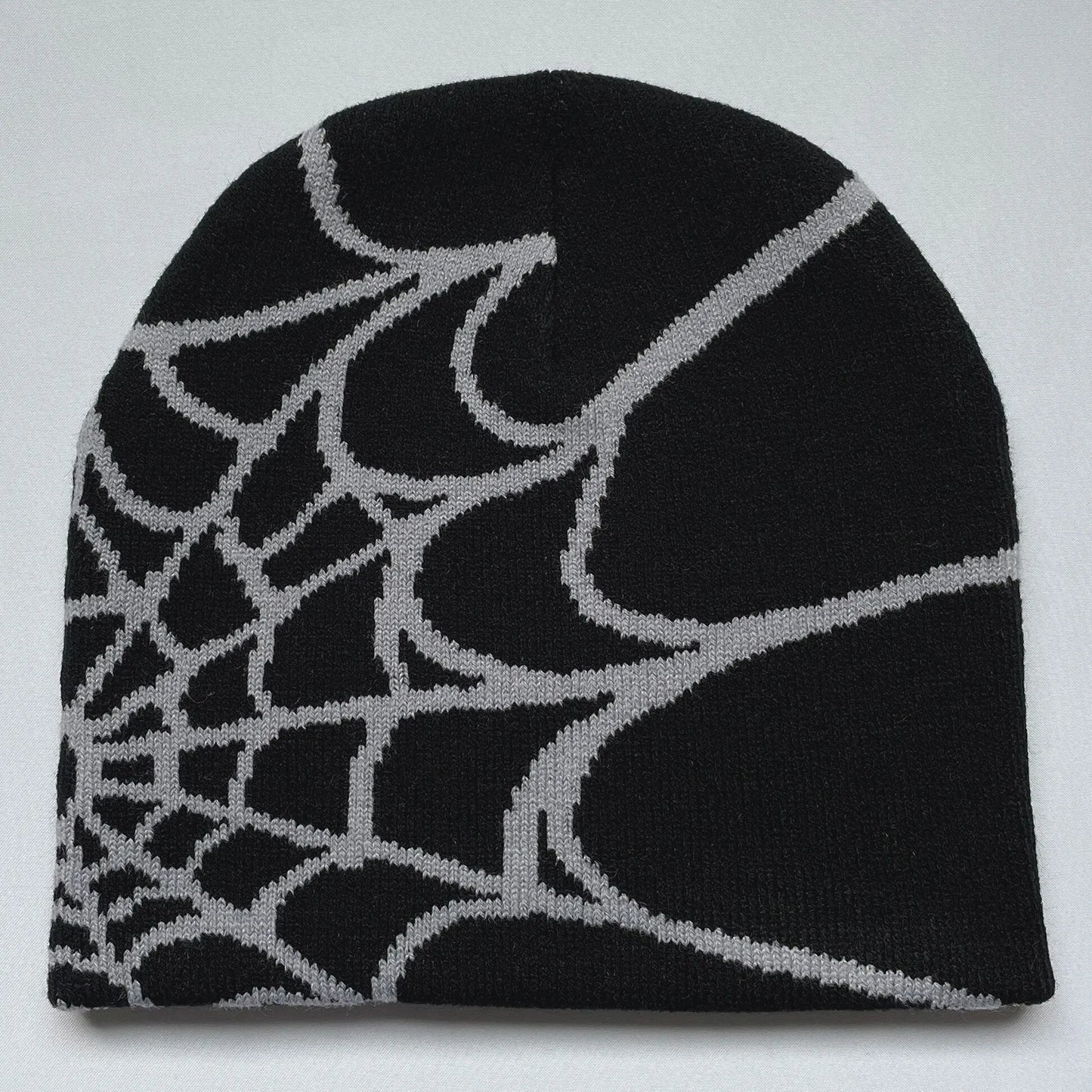 Spider Web Knit Beanie – Y2K Unisex Winter Hat