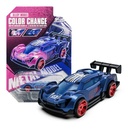 Color-Changing Die-Cast Racing Car Toy – 1:64 Pull Back Model