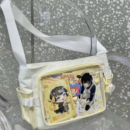 Anime Crossbody Bag with Transparent Postcard Display Window