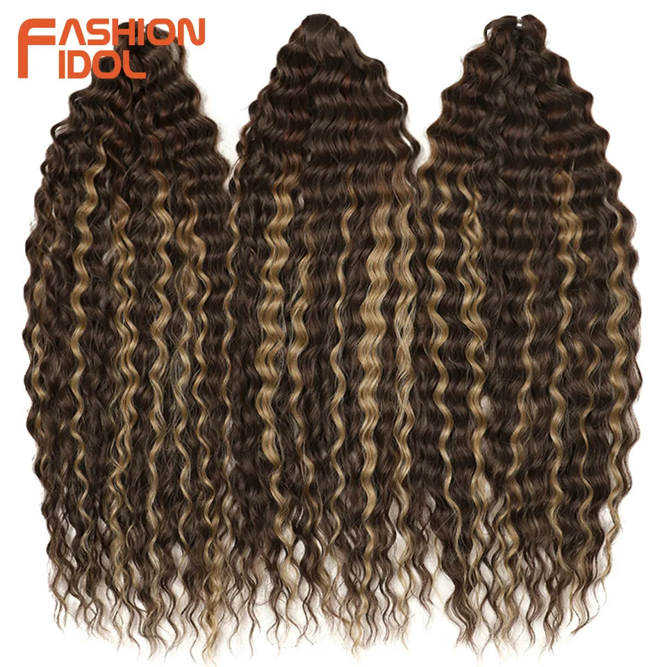Idol 300g 22 Inch Ariel Curl Hair Water Wave Twist Crochet Synthetic Ombre Rainbow Color Braiding