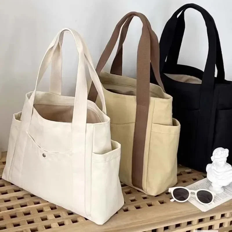 Large Capacity Canvas Tote Bag for Work & Commuting