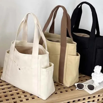 Large Capacity Canvas Tote Bag for Work & Commuting