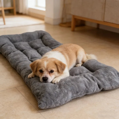 Plush Dog Bed Mat – Thick Soft Crate Pad for Small to Large Pets